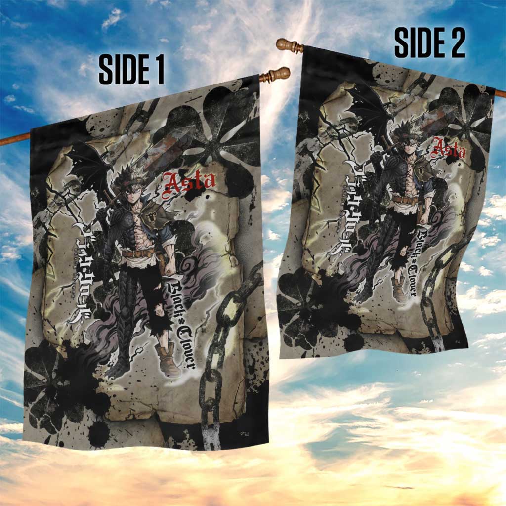Asta Black Clover Garden Flag Grunge Anime Style with Gothic Clover Symbolism