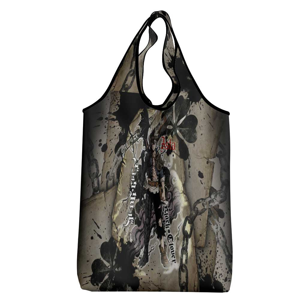 Asta Black Clover Grocery Bag Grunge Anime Style with Gothic Clover Symbolism