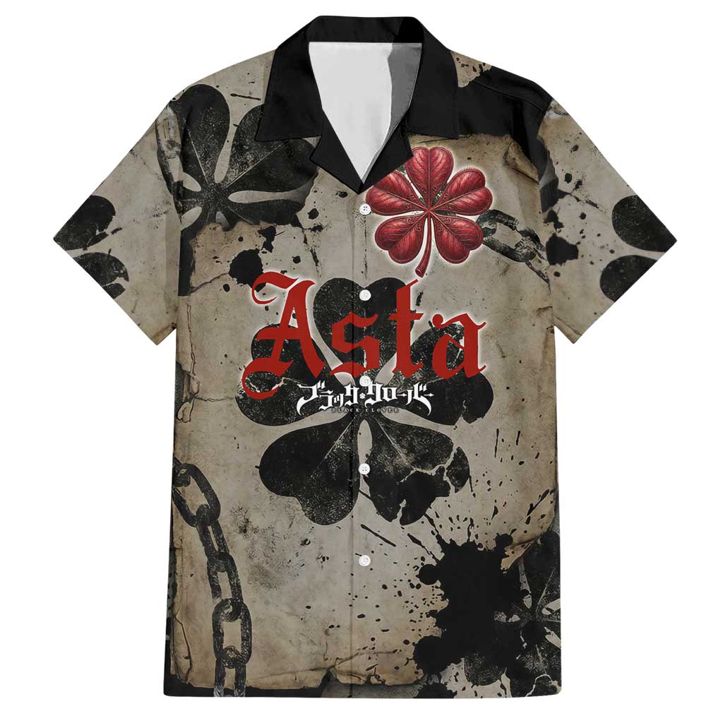 Asta Black Clover Hawaiian Shirt Grunge Anime Style with Gothic Clover Symbolism