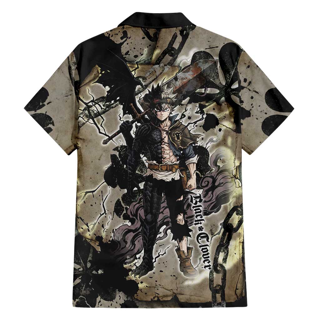 Asta Black Clover Hawaiian Shirt Grunge Anime Style with Gothic Clover Symbolism