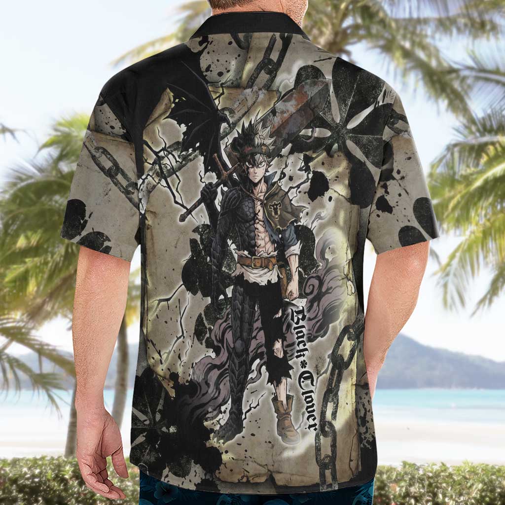 Asta Black Clover Hawaiian Shirt Grunge Anime Style with Gothic Clover Symbolism