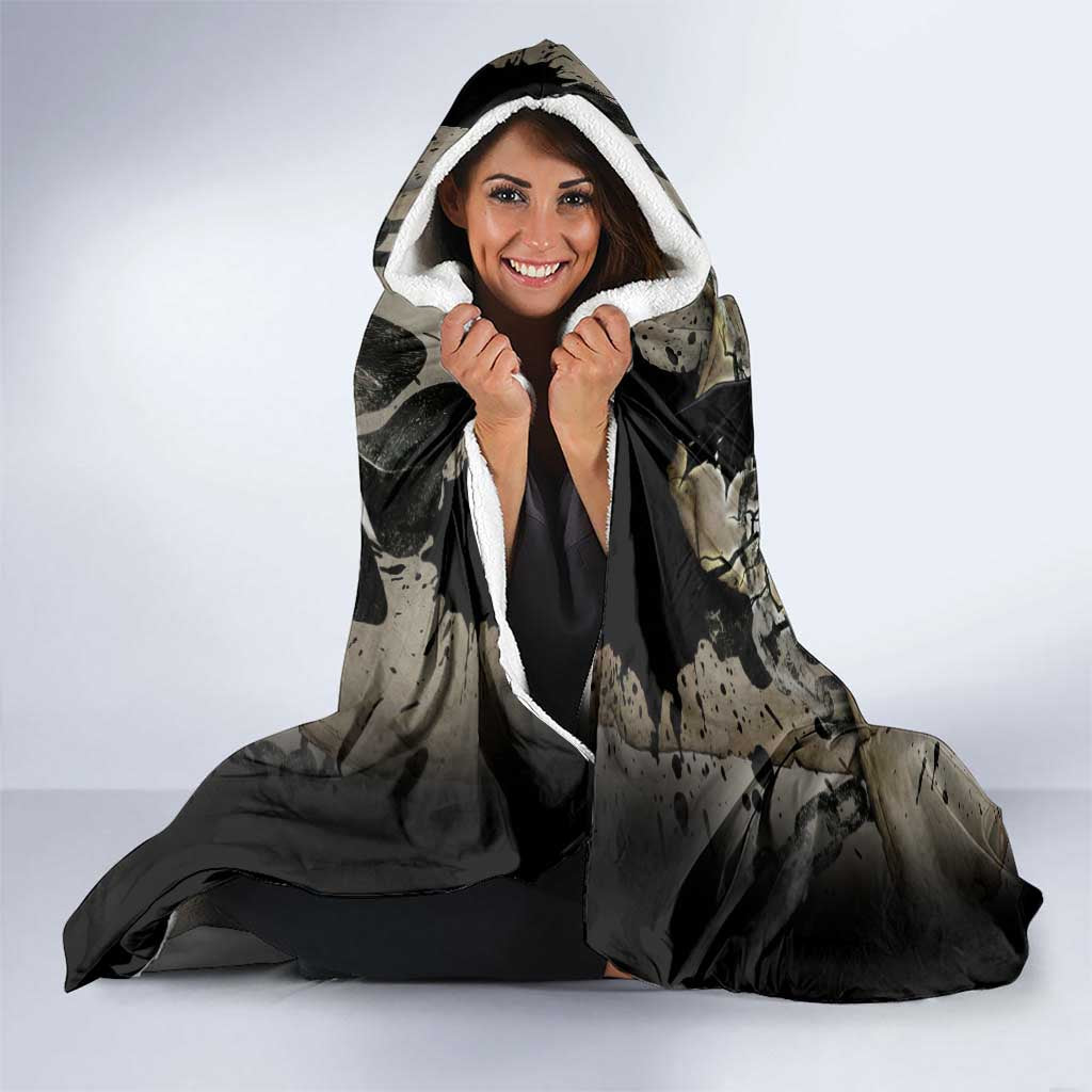 Asta Black Clover Hooded Blanket Grunge Anime Style with Gothic Clover Symbolism