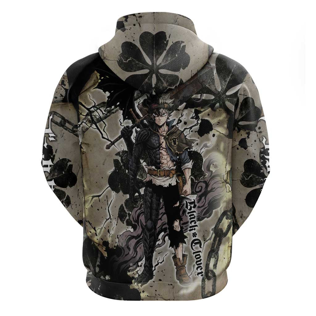 Asta Black Clover Hoodie Grunge Anime Style with Gothic Clover Symbolism