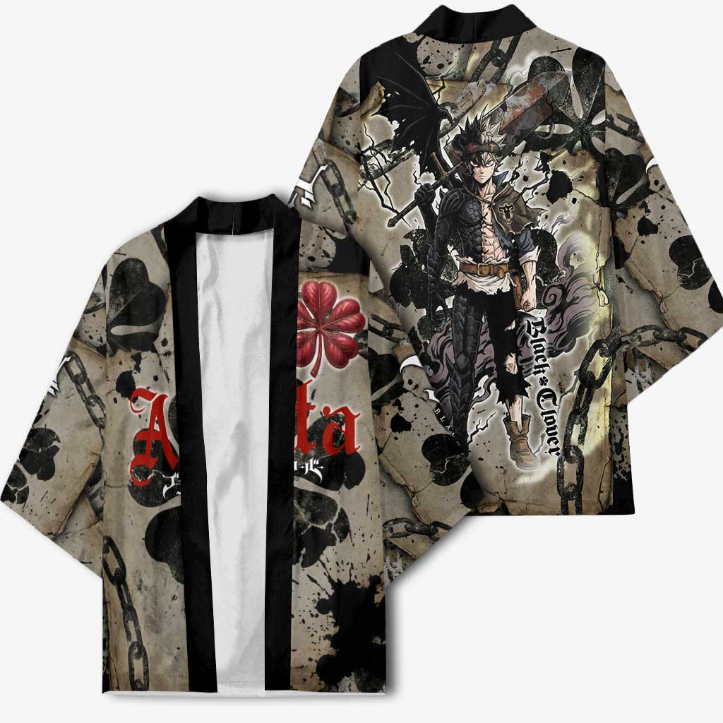 Asta Black Clover Kimono Grunge Anime Style with Gothic Clover Symbolism