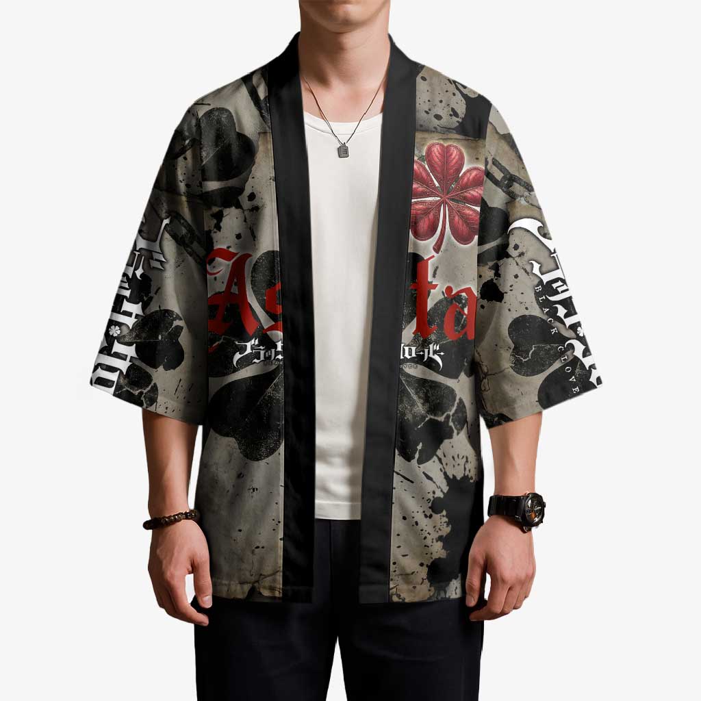 Asta Black Clover Kimono Grunge Anime Style with Gothic Clover Symbolism