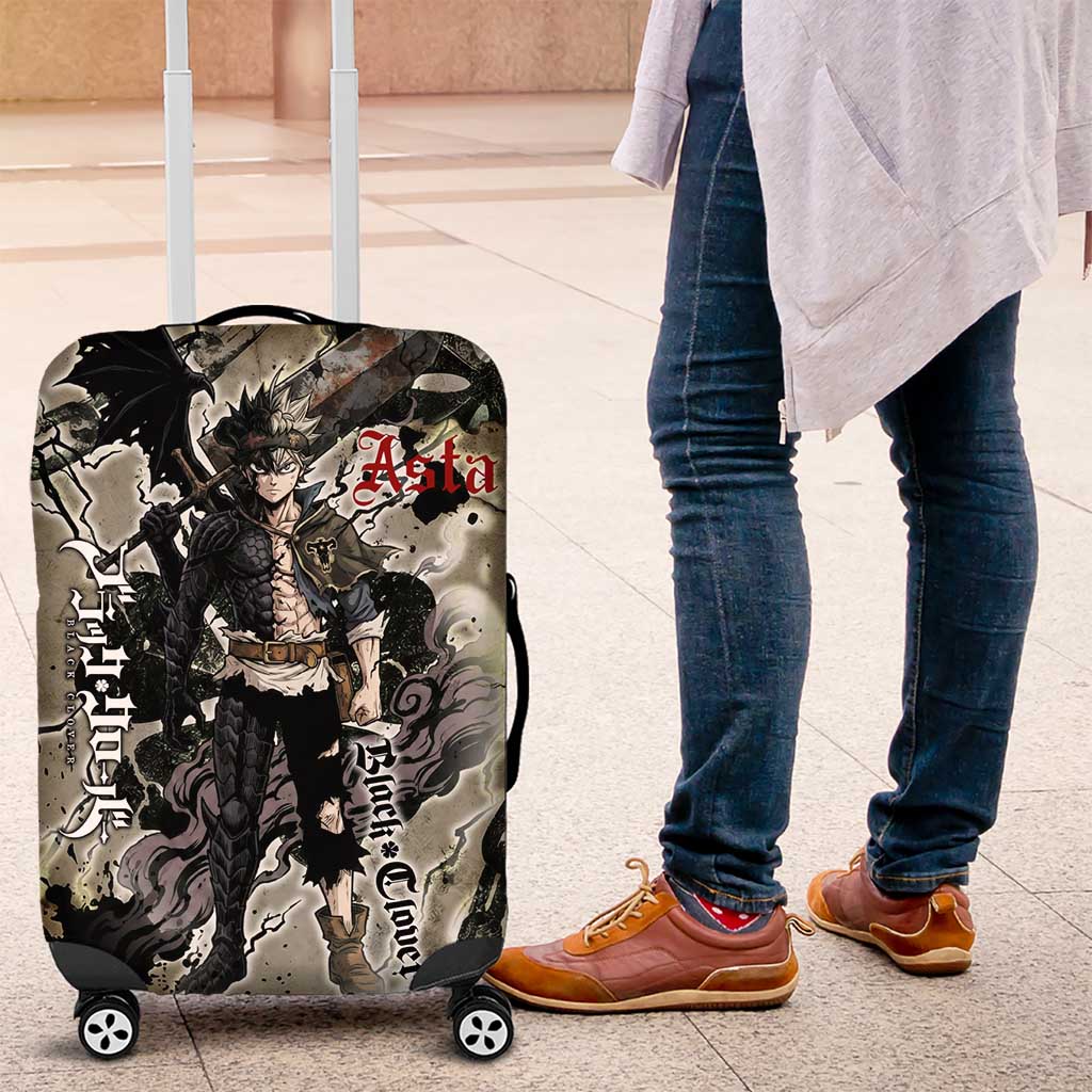 Asta Black Clover Luggage Cover Grunge Anime Style with Gothic Clover Symbolism