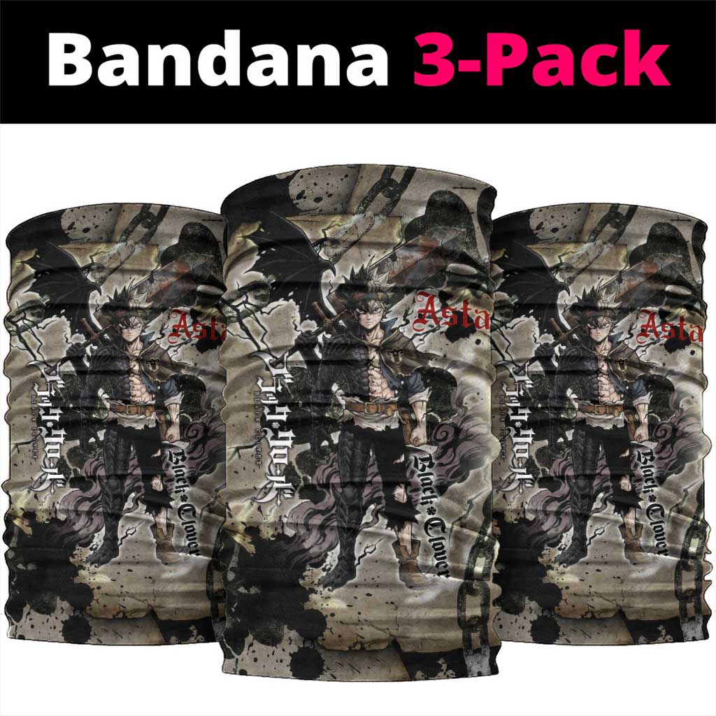 Asta Black Clover Neck Gaiter Grunge Anime Style with Gothic Clover Symbolism