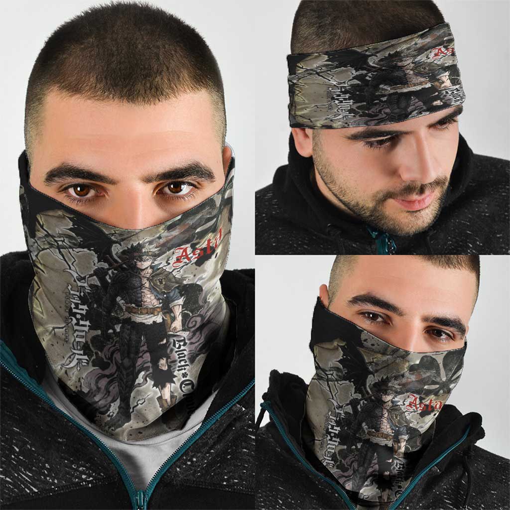 Asta Black Clover Neck Gaiter Grunge Anime Style with Gothic Clover Symbolism