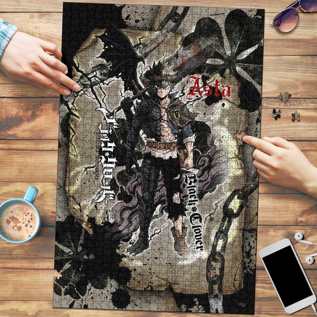 Asta Black Clover Puzzle Grunge Anime Style with Gothic Clover Symbolism