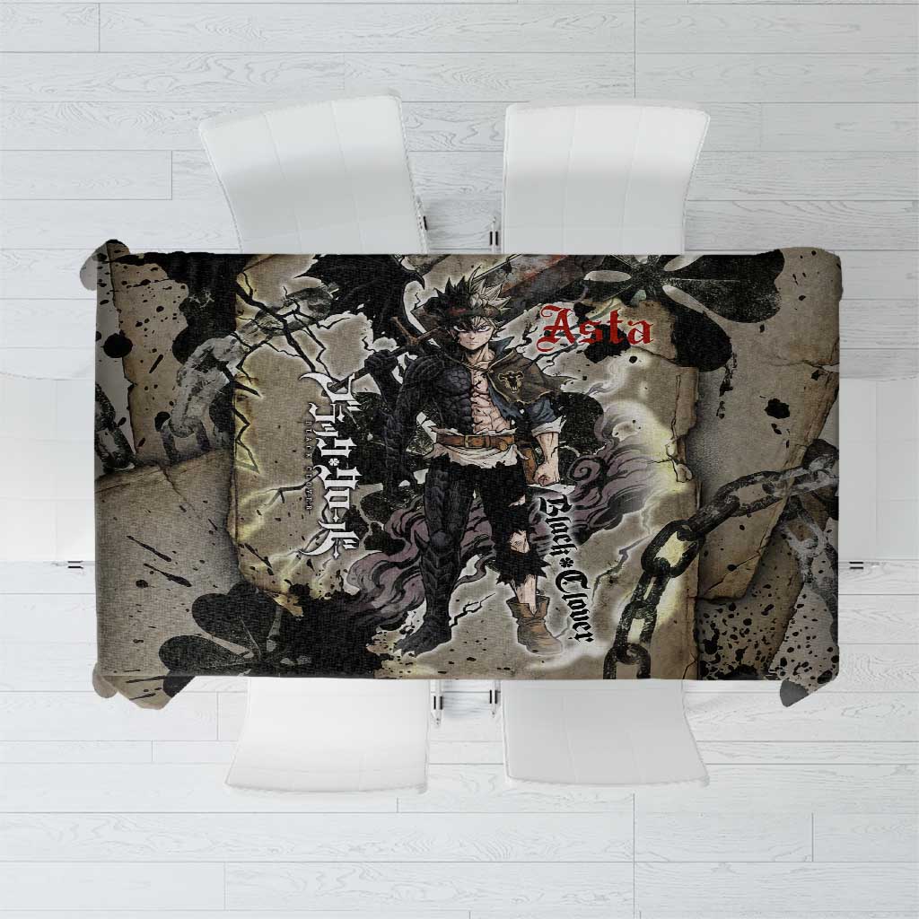 Asta Black Clover Tablecloth Grunge Anime Style with Gothic Clover Symbolism