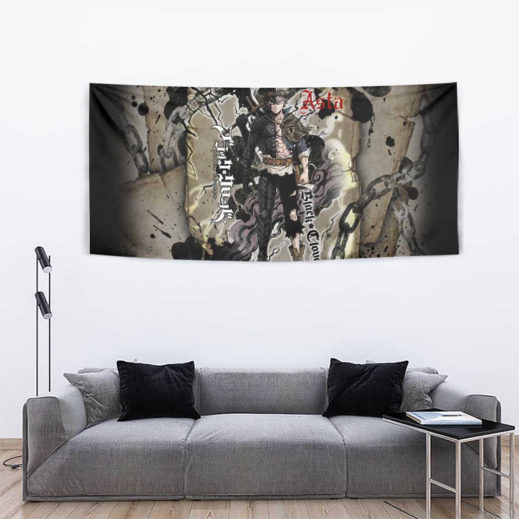Asta Black Clover Tapestry Grunge Anime Style with Gothic Clover Symbolism