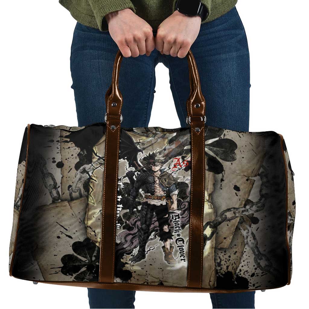 Asta Black Clover Travel Bag Grunge Anime Style with Gothic Clover Symbolism