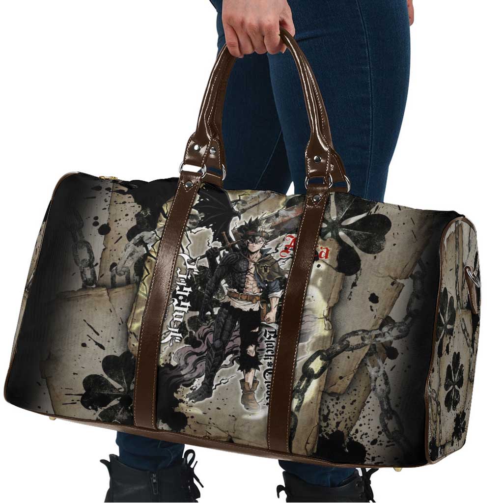 Asta Black Clover Travel Bag Grunge Anime Style with Gothic Clover Symbolism