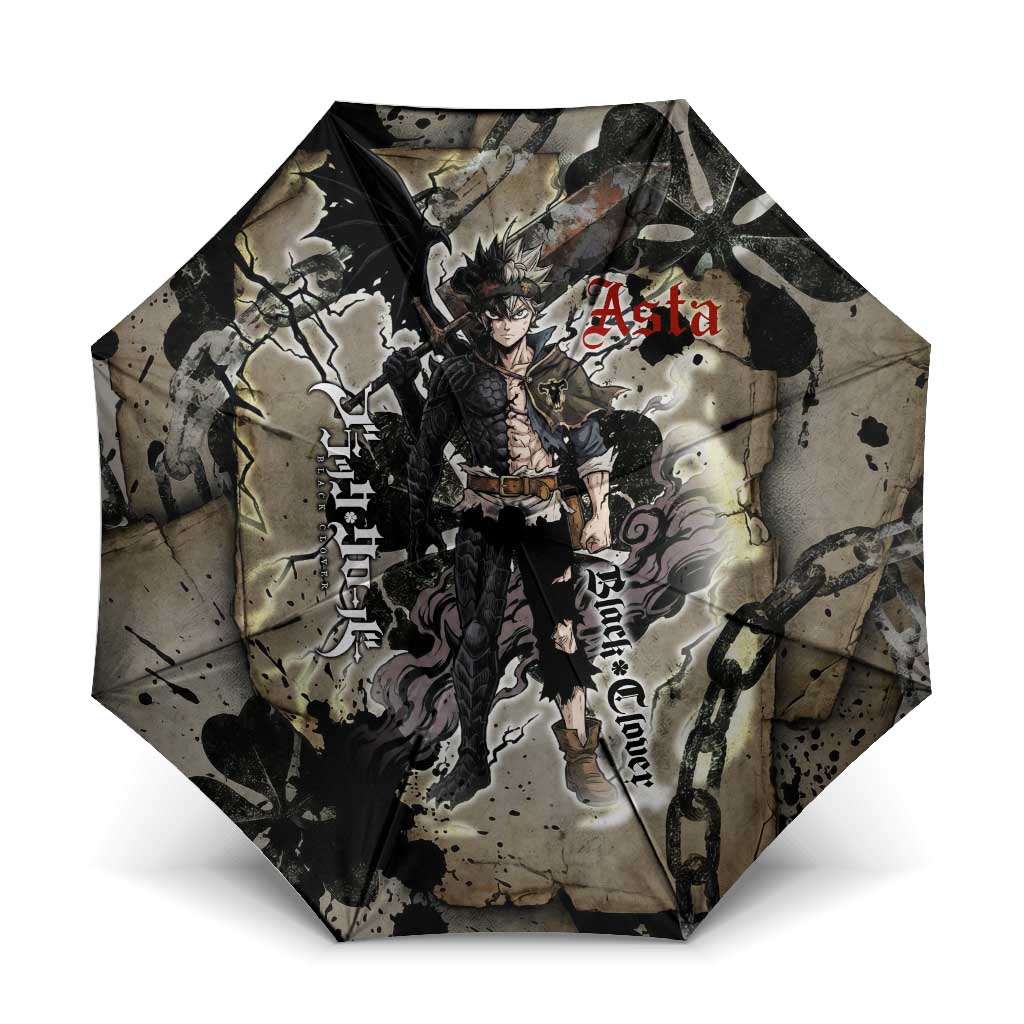 Asta Black Clover Umbrella Grunge Anime Style with Gothic Clover Symbolism