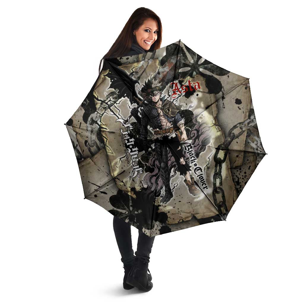 Asta Black Clover Umbrella Grunge Anime Style with Gothic Clover Symbolism