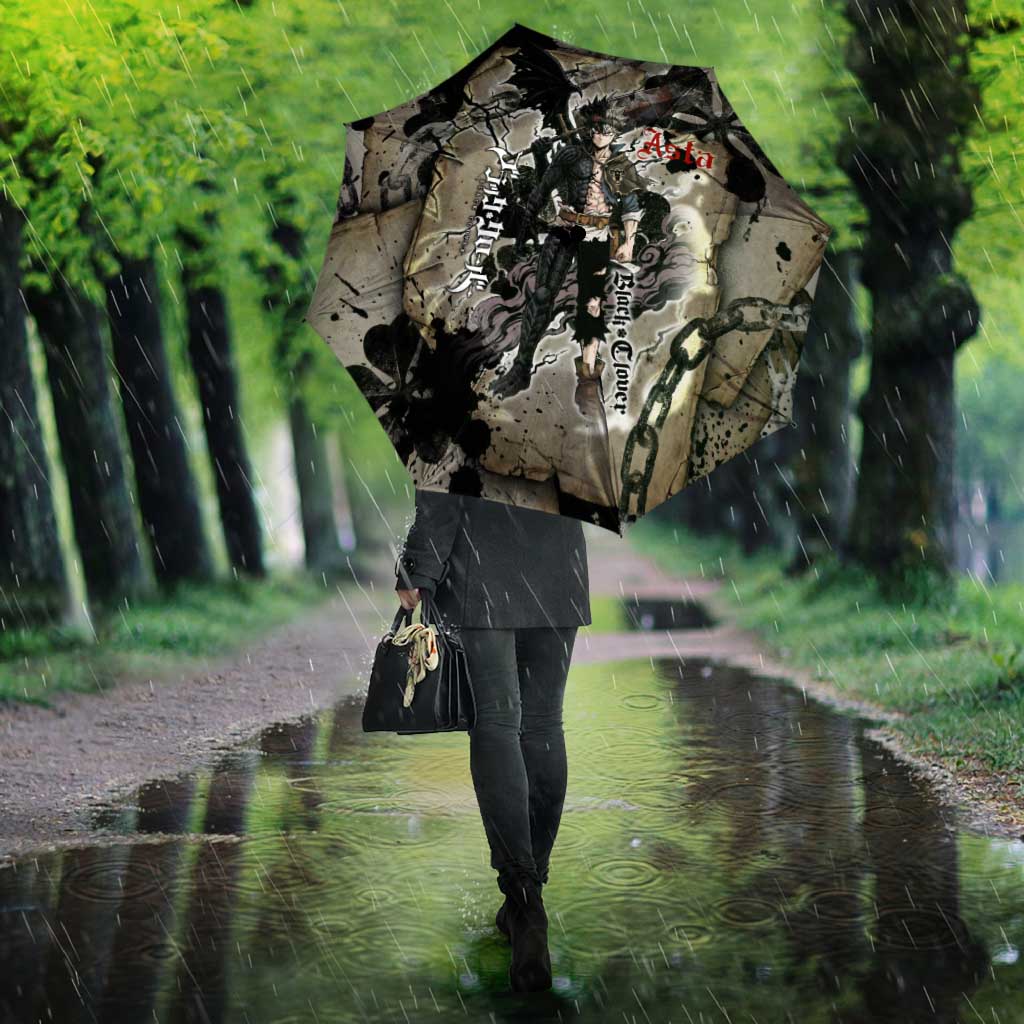 Asta Black Clover Umbrella Grunge Anime Style with Gothic Clover Symbolism