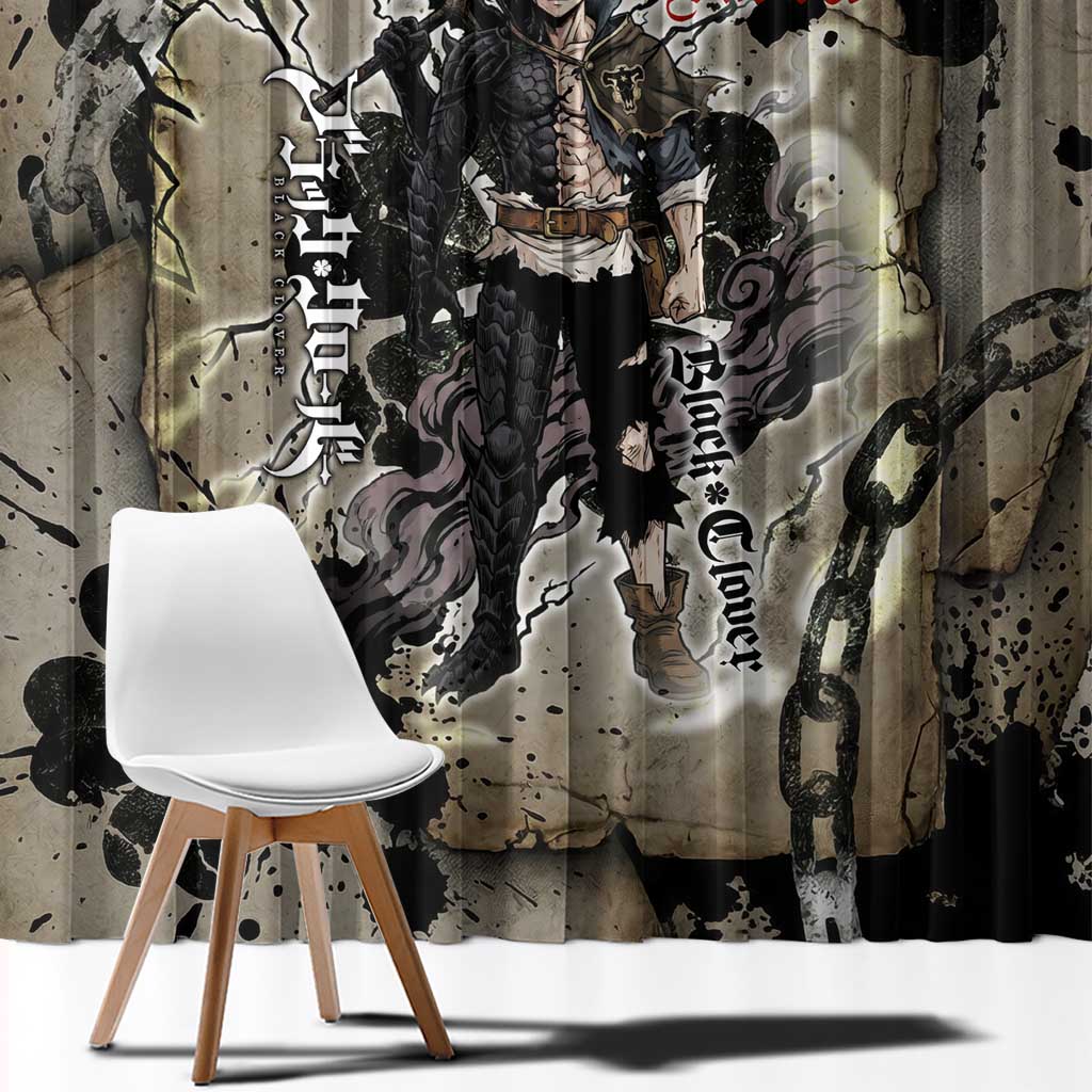 Asta Black Clover Window Curtain Grunge Anime Style with Gothic Clover Symbolism