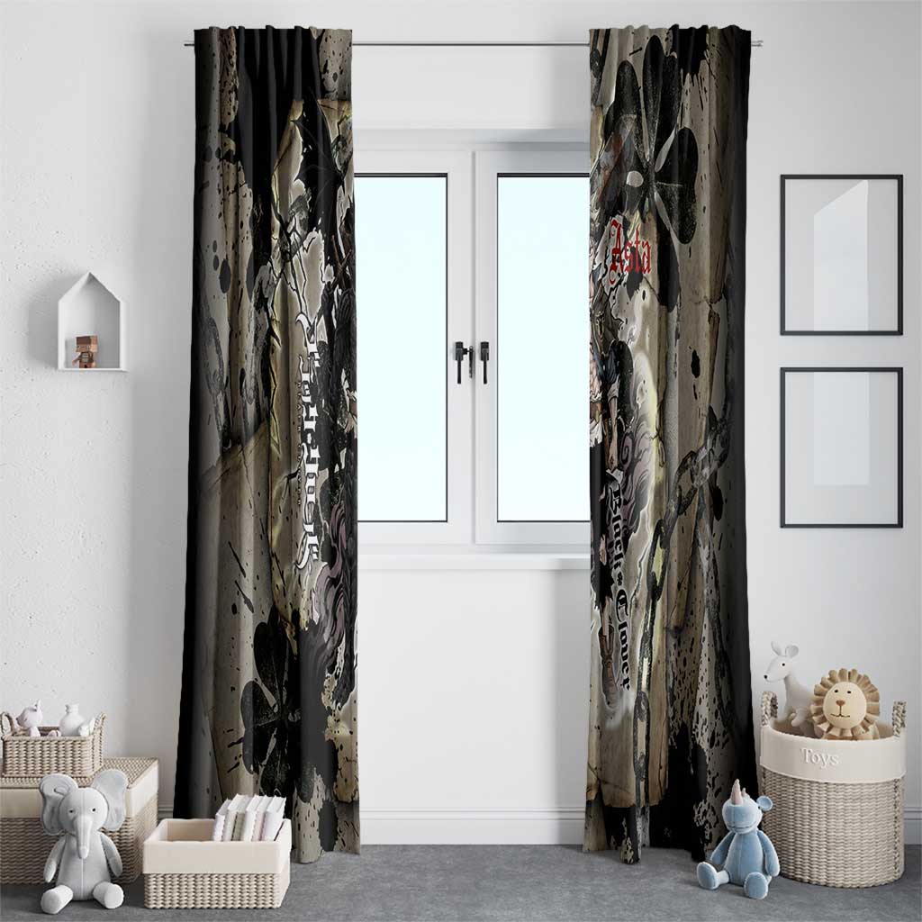 Asta Black Clover Window Curtain Grunge Anime Style with Gothic Clover Symbolism