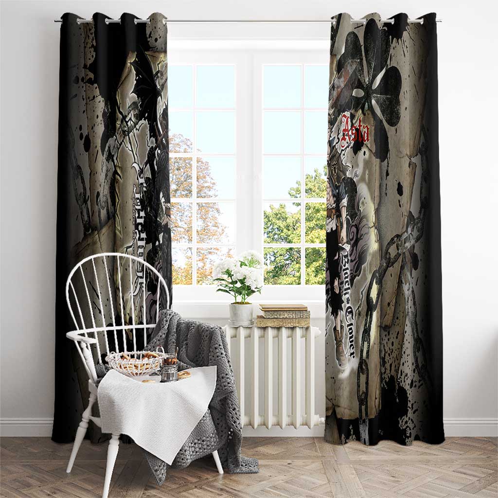 Asta Black Clover Window Curtain Grunge Anime Style with Gothic Clover Symbolism