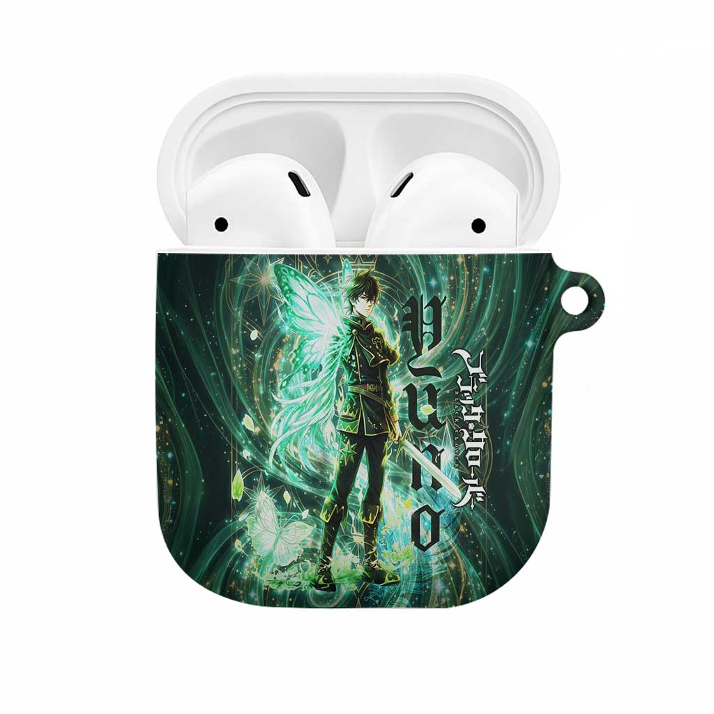 Yuno Black Clover AirPods Case Magical Fantasy Style with Emerald Wind Swirls