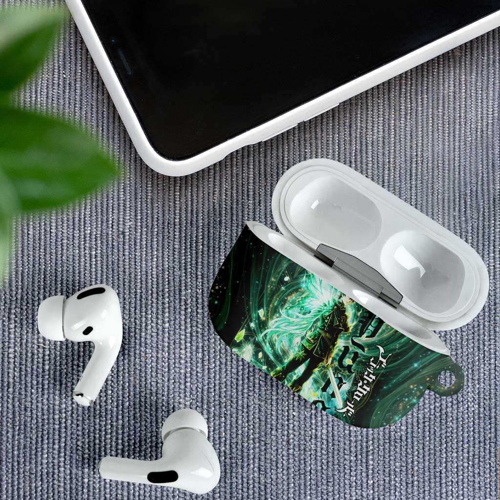 Yuno Black Clover AirPods Case Magical Fantasy Style with Emerald Wind Swirls