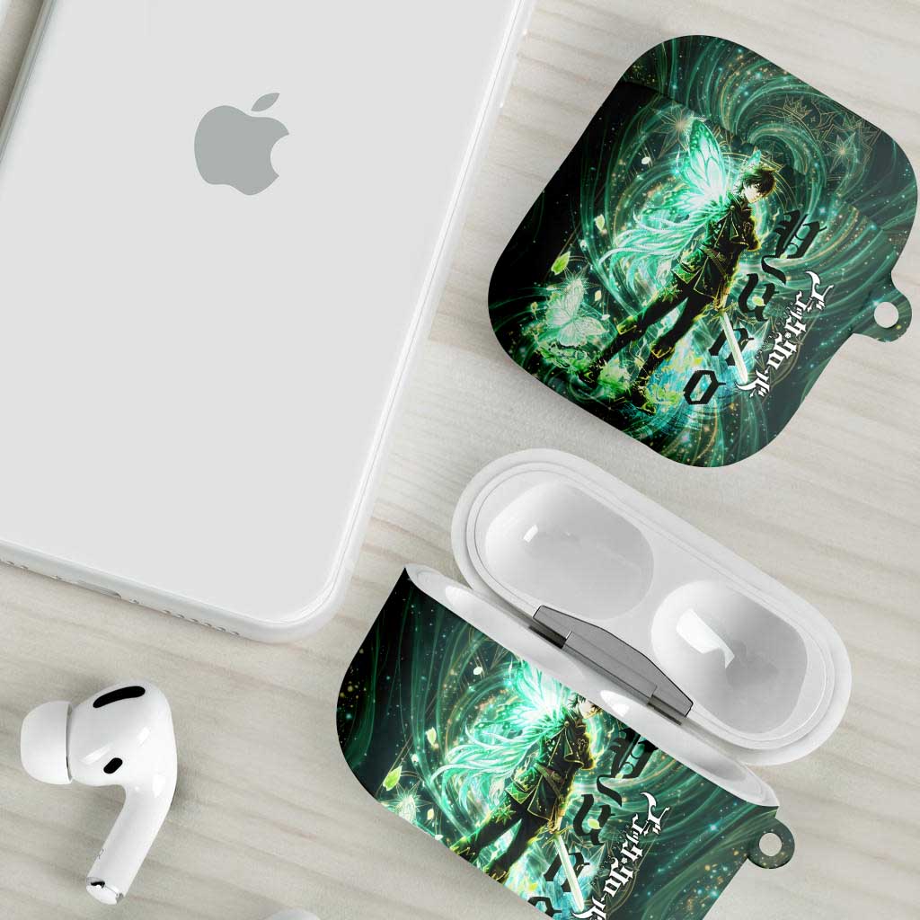 Yuno Black Clover AirPods Case Magical Fantasy Style with Emerald Wind Swirls