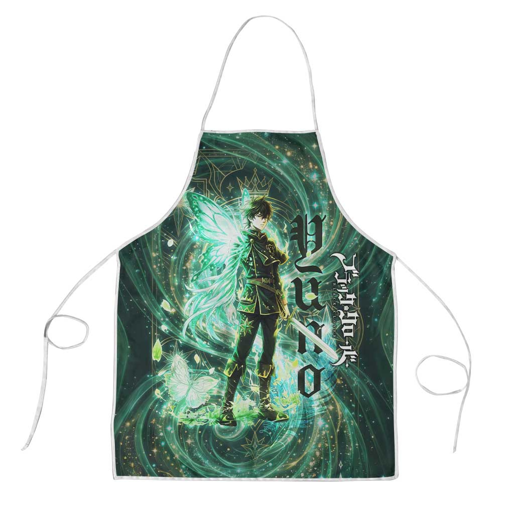Yuno Black Clover Apron Magical Fantasy Style with Emerald Wind Swirls