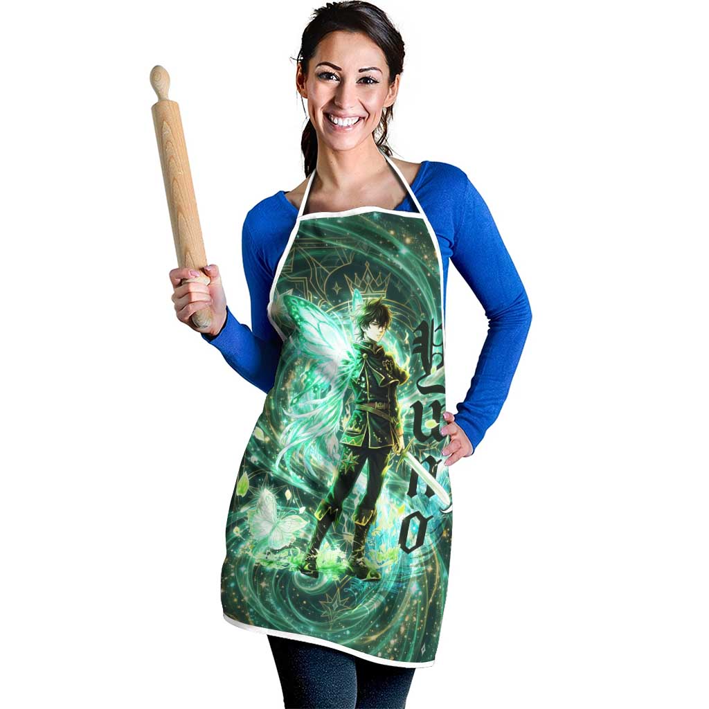 Yuno Black Clover Apron Magical Fantasy Style with Emerald Wind Swirls