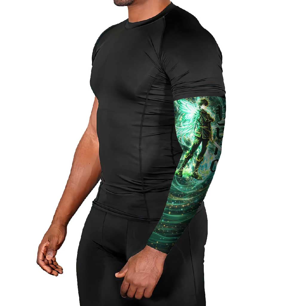Yuno Black Clover Arm Sleeves Magical Fantasy Style with Emerald Wind Swirls