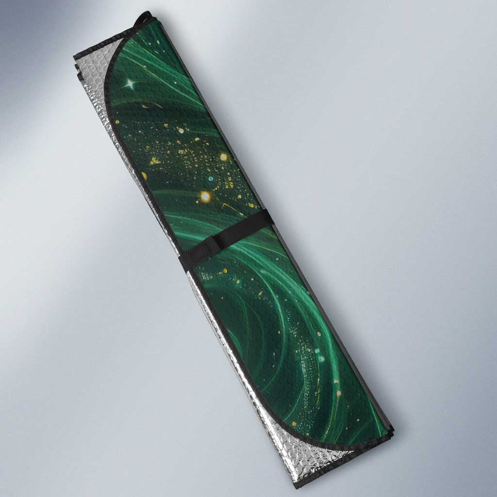 Yuno Black Clover Auto Sun Shade Magical Fantasy Style with Emerald Wind Swirls