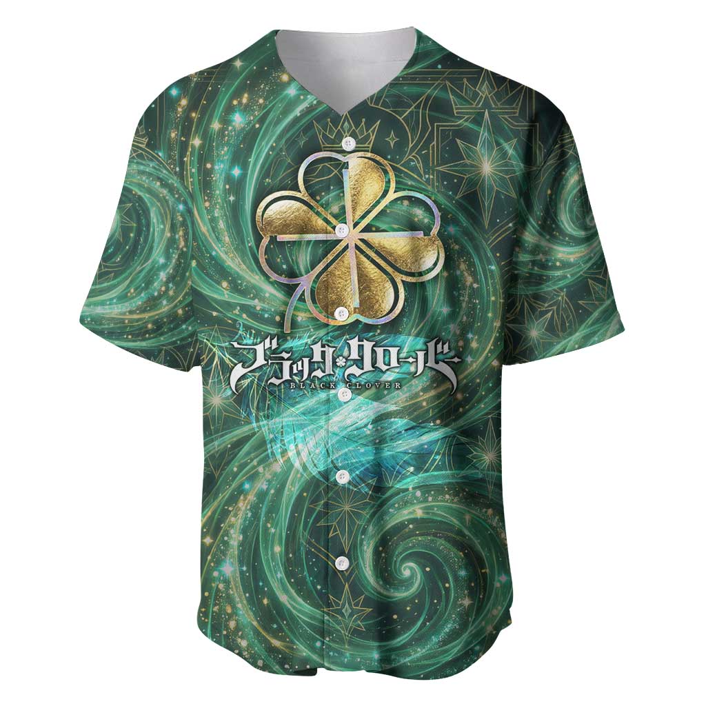 Yuno Black Clover Baseball Jersey Magical Fantasy Style with Emerald Wind Swirls