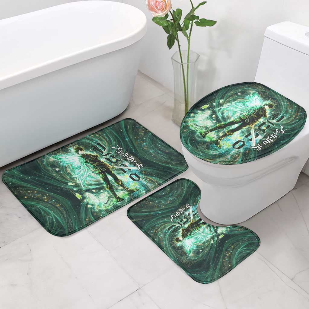 Yuno Black Clover Bathroom Set Magical Fantasy Style with Emerald Wind Swirls