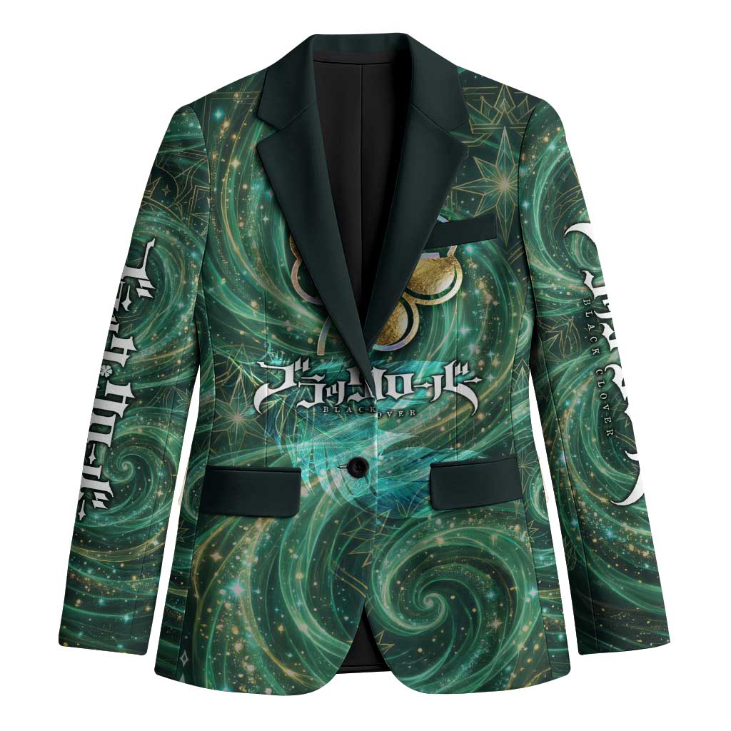 Yuno Black Clover Blazer Magical Fantasy Style with Emerald Wind Swirls