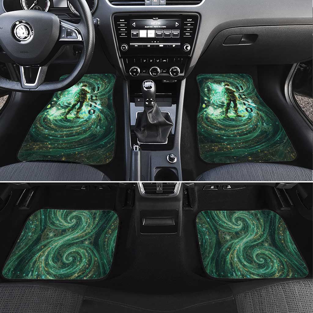 Yuno Black Clover Car Mats Magical Fantasy Style with Emerald Wind Swirls
