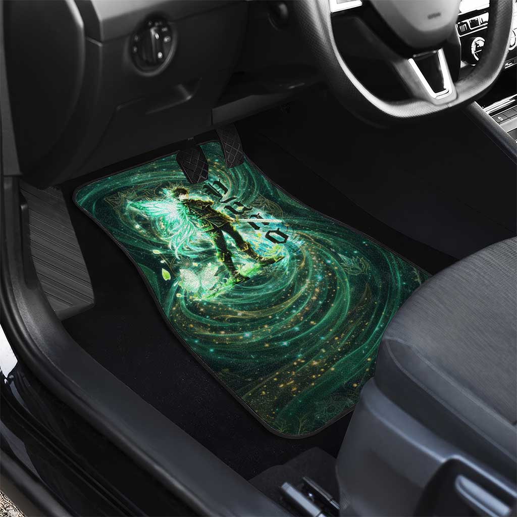 Yuno Black Clover Car Mats Magical Fantasy Style with Emerald Wind Swirls