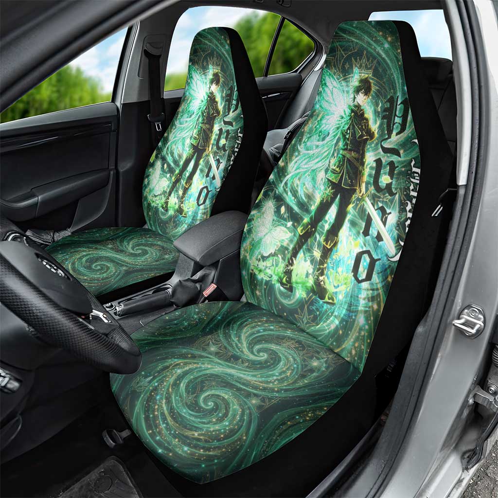 Yuno Black Clover Car Seat Cover Magical Fantasy Style with Emerald Wind Swirls