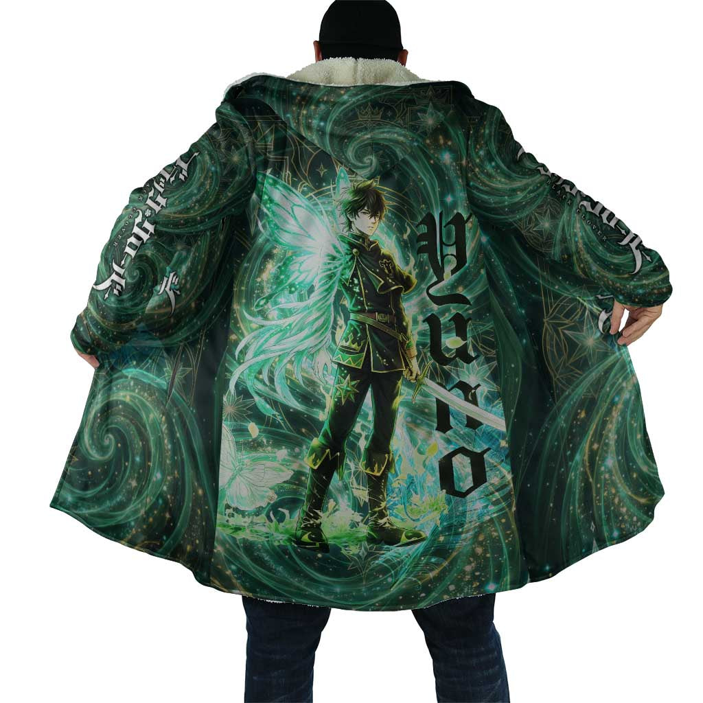 Yuno Black Clover Cloak Magical Fantasy Style with Emerald Wind Swirls