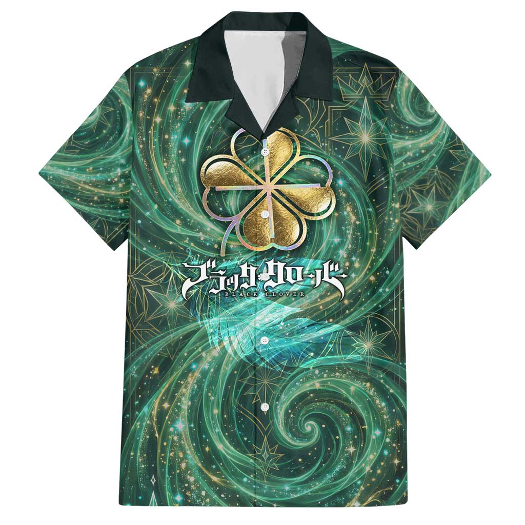 Yuno Black Clover Hawaiian Shirt Magical Fantasy Style with Emerald Wind Swirls