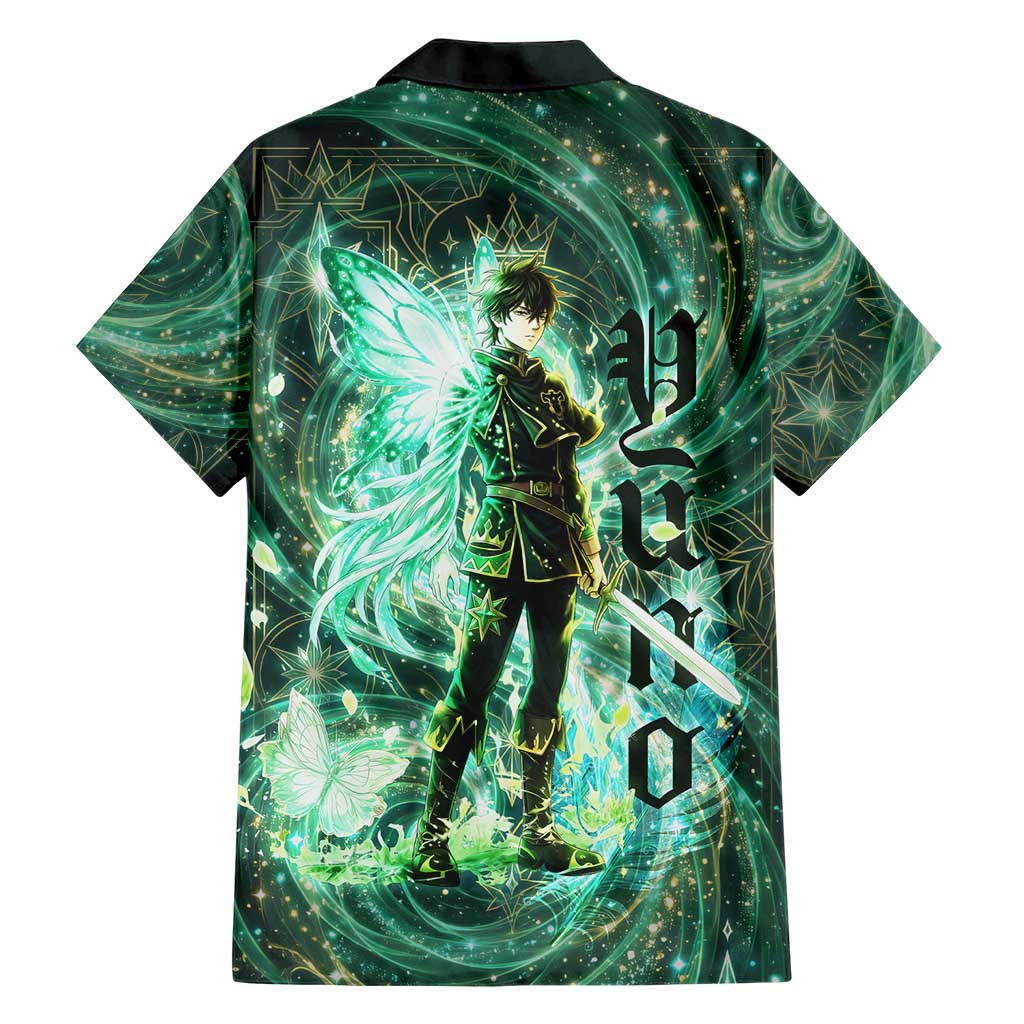 Yuno Black Clover Hawaiian Shirt Magical Fantasy Style with Emerald Wind Swirls