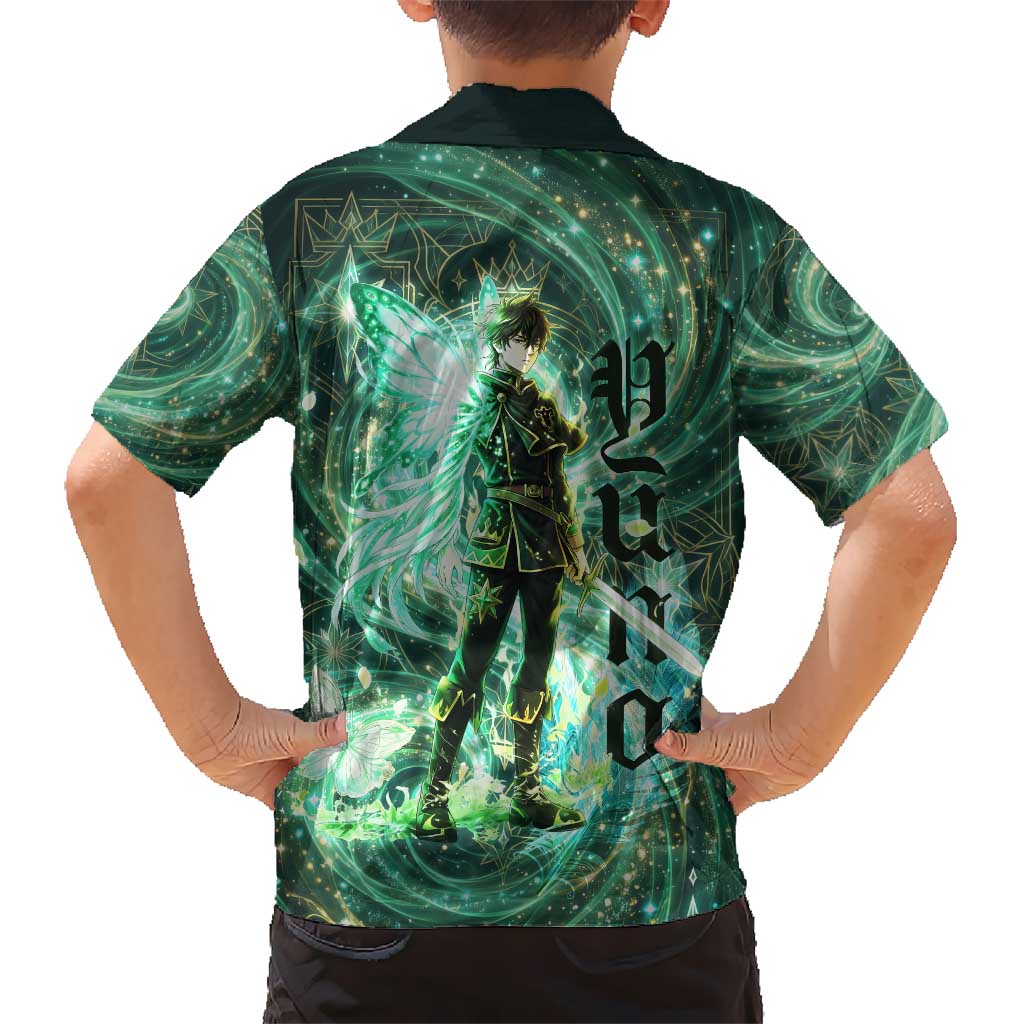 Yuno Black Clover Hawaiian Shirt Magical Fantasy Style with Emerald Wind Swirls