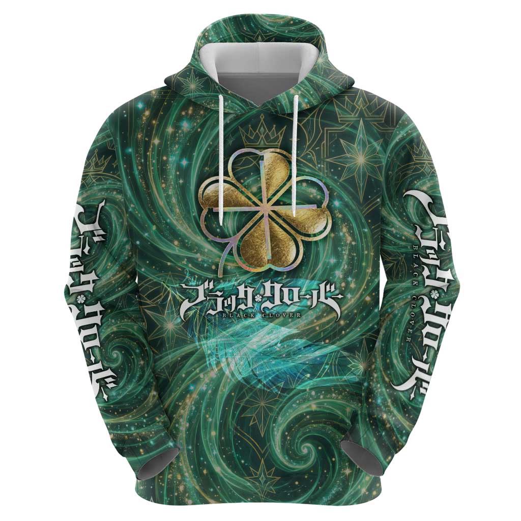 Yuno Black Clover Hoodie Magical Fantasy Style with Emerald Wind Swirls