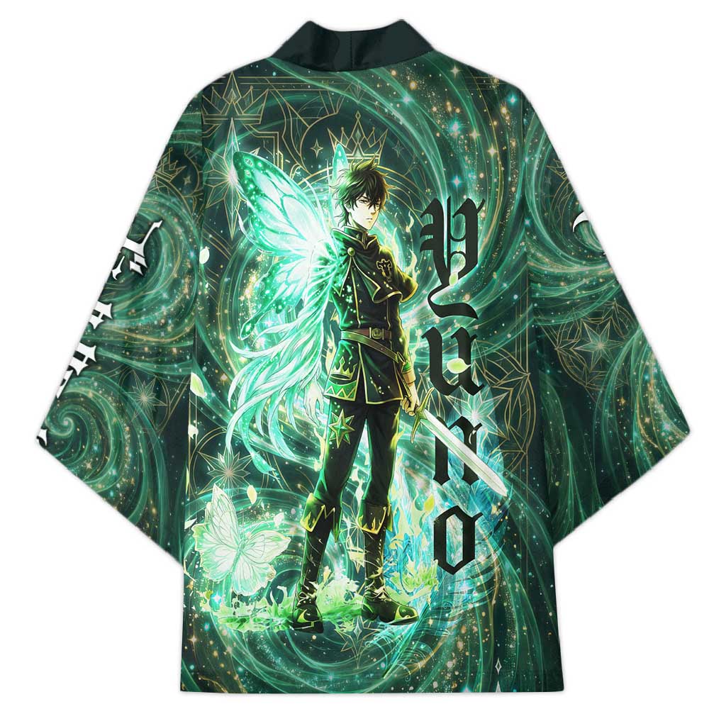 Yuno Black Clover Kimono Magical Fantasy Style with Emerald Wind Swirls