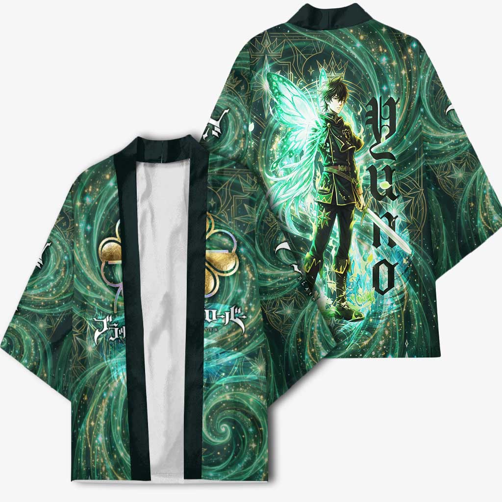 Yuno Black Clover Kimono Magical Fantasy Style with Emerald Wind Swirls