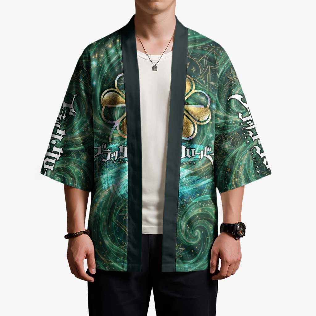 Yuno Black Clover Kimono Magical Fantasy Style with Emerald Wind Swirls