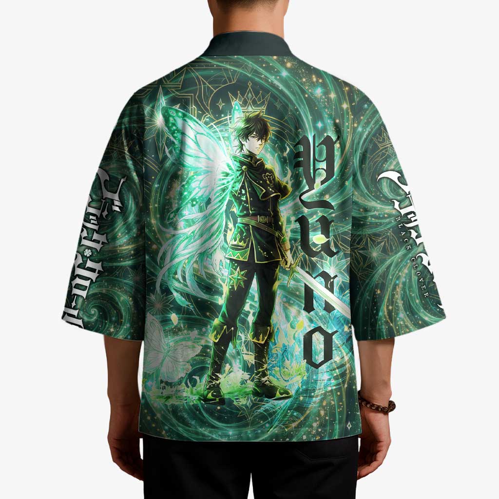 Yuno Black Clover Kimono Magical Fantasy Style with Emerald Wind Swirls