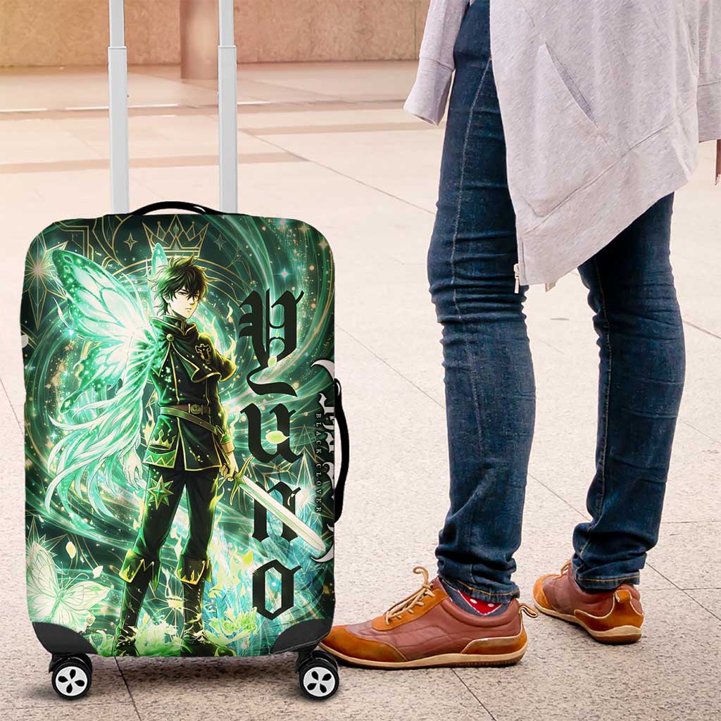 Yuno Black Clover Luggage Cover Magical Fantasy Style with Emerald Wind Swirls