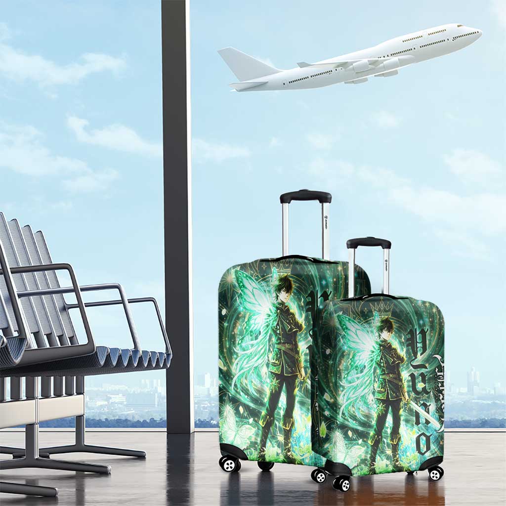 Yuno Black Clover Luggage Cover Magical Fantasy Style with Emerald Wind Swirls