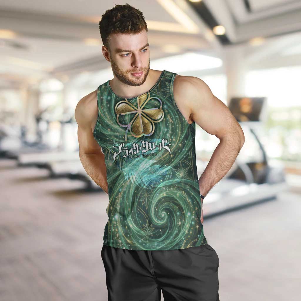 Yuno Black Clover Men Tank Top Magical Fantasy Style with Emerald Wind Swirls