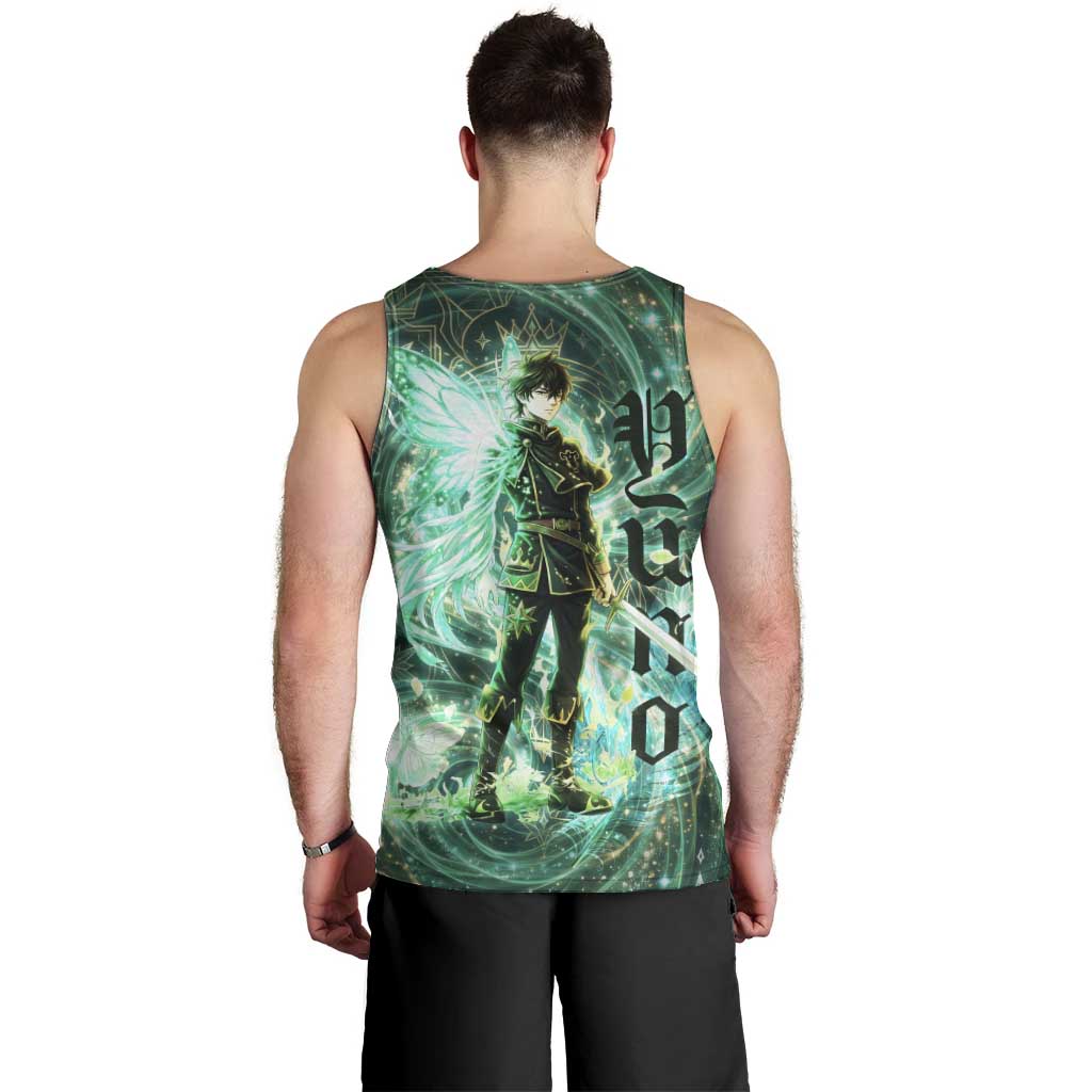 Yuno Black Clover Men Tank Top Magical Fantasy Style with Emerald Wind Swirls