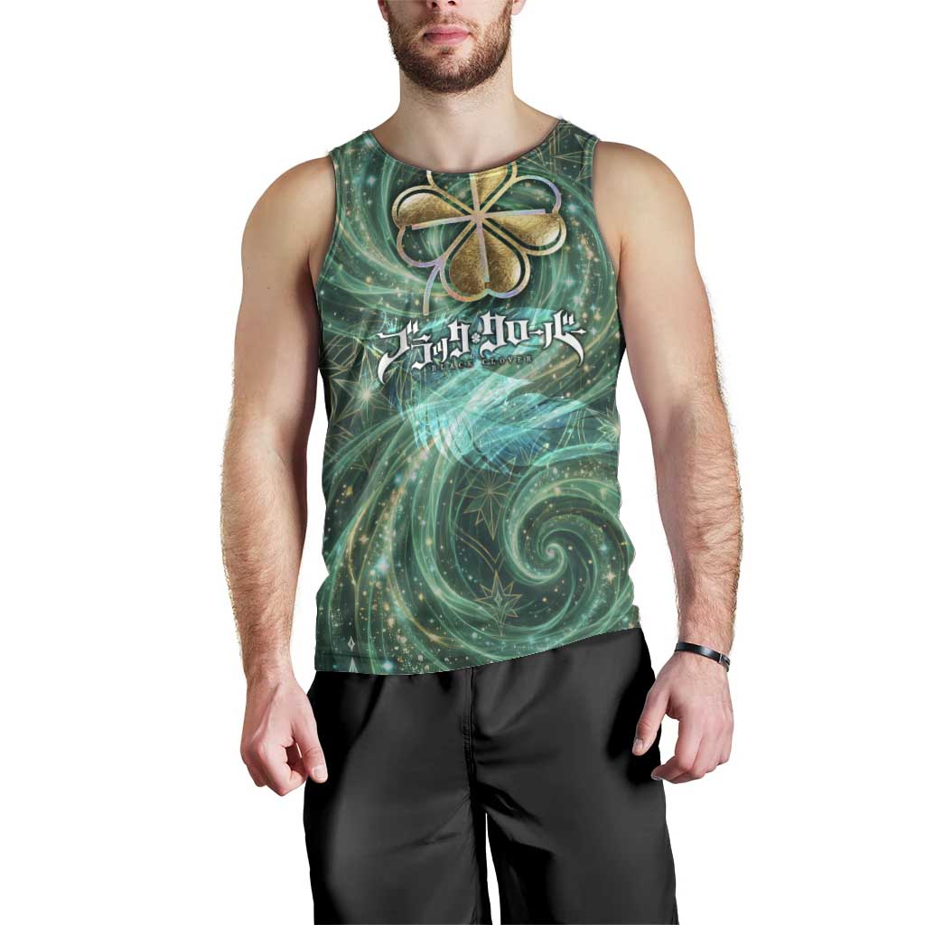 Yuno Black Clover Men Tank Top Magical Fantasy Style with Emerald Wind Swirls